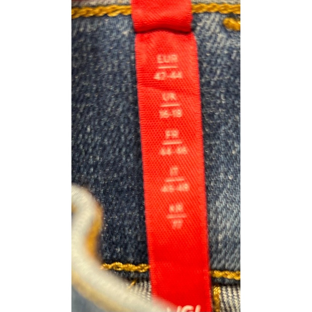 Vintage Spanx Wide Leg Jeans Womens L Indigo Blue Denim Seamed Front Pull On - Picture 6 of 14